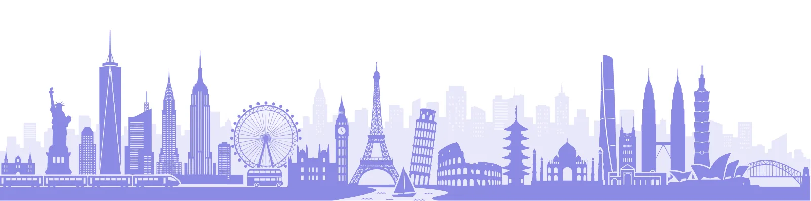 Stylized city skyline as a decorative footer background